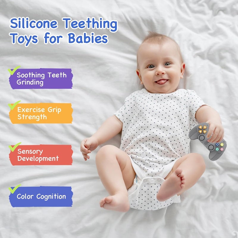 Hooku Silicone Teething Toys for Babies 0-6 Months, Teethers for Babies 6-12 Months, Remote Teether for Baby, Sensory Toys for Babies, Baby Chew Toys - Image 4